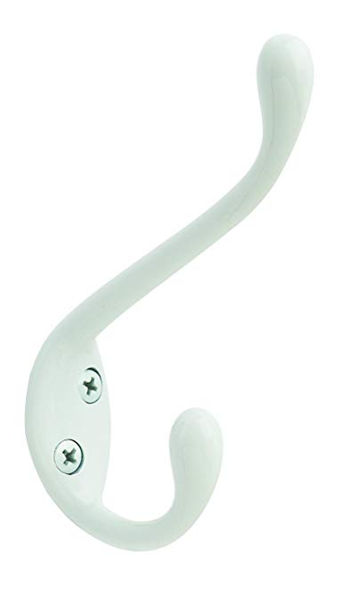 Amerock H55451GW Large Coat and Hat Hook - White