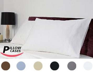Queen Pure-Cotton Pillow Case Covers - 2-Pack each 20 inches x 32 inches White 100 Cotton for Maximum Softness and Easy Care Elegant Double-Stitched Tailoring - By Utopia Bedding