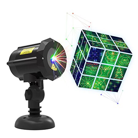 Laser Lights,Christmas Laser Lights with 18 Patterns,Laser Projector Lights with RF Remote Controller Outdoor Night Decoration Lawn Garden Waterproof Light for Holiday, Party