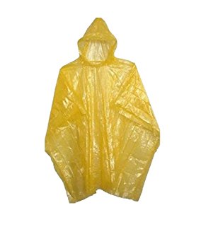 Emergency Disposable Rain Ponchos Various Colors - 5, 10, or 200 Pack