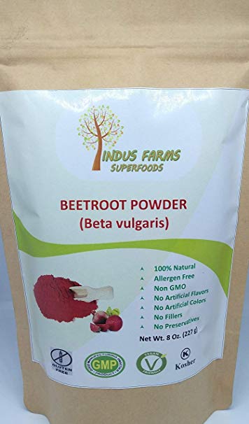 100% Natural Beet Root Powder, 8 oz, Eco-friendly Resealable pouch, No Artificial Flavors/Preservatives/Fillers, Halal, Kosher, Vegan-Friendly, Non-GMO