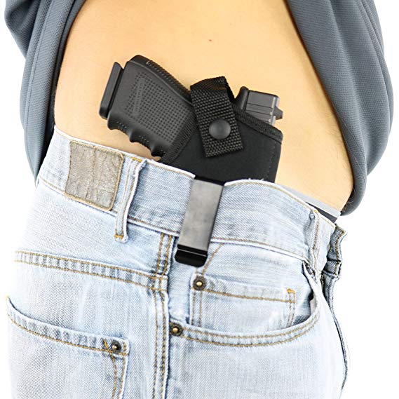 ComfortTac Concealed Carry Holster | Carry Inside The Waistband IWB or Outside The Waistband OWB | Size 4 Fits Glock 19 23 25 32 38 Sig Sauer P320 Springfield XDs XDe and Similar Guns