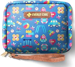 EVERLIT Care Rescue Pack | Family-Friendly First Aid Kit for Kids with 200 Pcs Medical Supplies | Travel-Friendly Compact Storage Bag for Home, Car, Travel, Camping, Adventure (Playground)