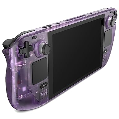 JSAUX Transparent Case Set Front Cover PC0108 & Back Plate PC0106B Vents Version Compatible for Steam Deck [Purple]