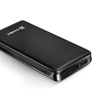 Power Bank 20000mAh, Coolreall Portable Charger High Capacity Li-polymer External Battery Pack 3 USB Port 4.8A Output Compatible with iPhone X 8 7 6s 6 Plus, iPad Air, Samsung Galaxy (Black)