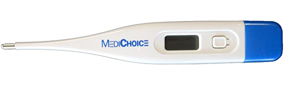 MediChoice Digital Water-Proof Dual Scale Oral Thermometer with White Plastic Cover