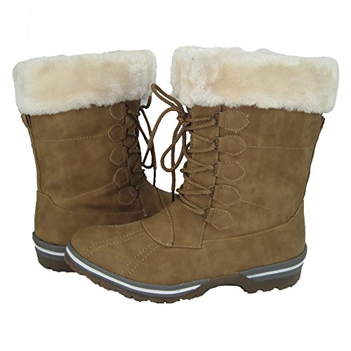 Comfy Moda Women's Winter Boots Fashion Boots Urban Boots Alpes Full Fur Lined Water Resistant Side Zipper Easy On Off