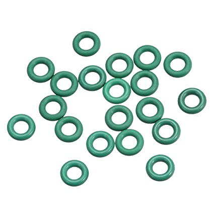 uxcell Fluorine Rubber O-Rings, 6mm OD 3mm ID 1.5mm Width FKM Seal Gasket for Vehicle Machinery Plumbing, Green, Pack of 20