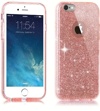 iPhone 6s Plus Case, TOZO® SHINY Series [Bling Crystal] Ultra Thin Sparkle Premium 3 Layer Hybrid Semi-transparent Lightweight / Exact Fit / Soft Case for iPhone 6/6s Plus - 5.5 inch Pink