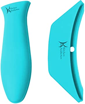 Kitchen Addiction Combo Pack - Silicone Handle Holder Sleeve Plus Silicone Assist Handle (Turquoise)
