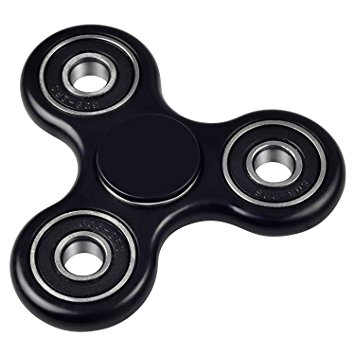 Antimi Hand Spinner Toy, [3D Figit] High Speed Si3N4 Ceramic Bearing EDC Focus Toys Hand Spinner for Kids & Adults - Best Stress Reducer Relieves ADHD Anxiety and Boredom, 1-2 mins Spin Time (Black)
