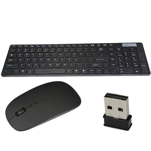 Black 2.4G Wireless Keyboard and Mouse Combo for Mac Dell Hp Lenovo PC Desktop Computer