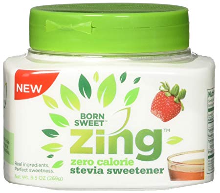 "Born Sweet Zing" Zero Calorie Stevia Sweetener Easy-Spoon Jar - 1 Jar, 9.5 Oz