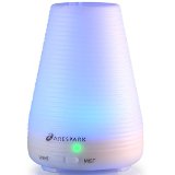 Arespark 100ML Essential Oil Diffuser Portable Ultrasonic Aroma Humidifier with 7 Color Changing LED Lamps Mist Mode Adjustment and Waterless Auto Shut-off Function