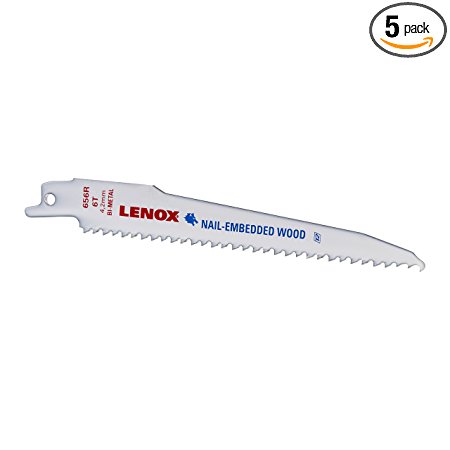 LENOX 20572-656R 6" 6TPI Wood & Metal Cutting Reciprocating Saw Blade - 5 Pack