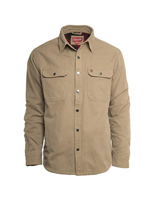 Coleman Fleece Lined Washed Canvas Shirt Jackets for Men