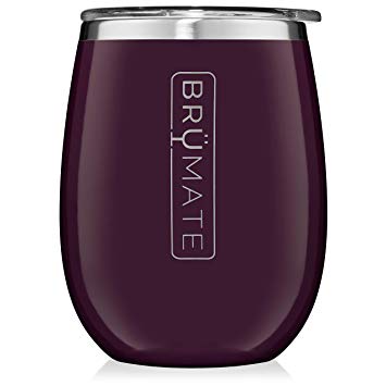 BrüMate Uncork'd XL 14oz Wine Glass Tumbler With Splash-proof Lid - Made With Vacuum Insulated Stainless Steel (Plum)