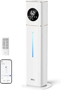 Dreo 11L Smart Humidifier Large Room 700 ft², 100H Cool Mist Air Humidifiers for Bedroom, Top-Fill Self-Cleaning Tank, 26dB, Auto Mode, Aroma Box, RGB Light, Remote & APP Control, Baby, Plant, White