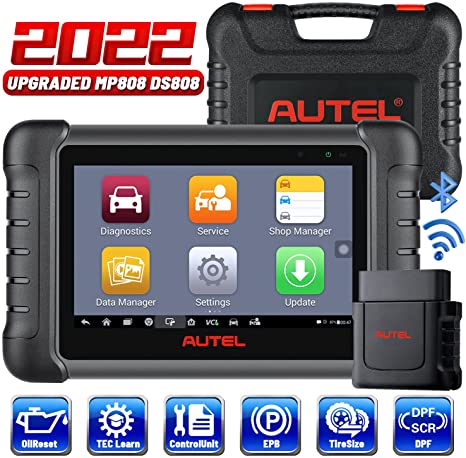 Autel MaxiPRO MP808BT- 2022 Newest Car Diagnostic Scan Tool, Upgraded Scanner of MP808/DS808, Same as MS906, All Systems Diagnostic, 30  Service, Bi-Directional Control, Oil Reset, Key Coding