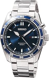 Seiko Herren-Uhr Kinetik Edelstahl mit Edelstahlband, Blue, One Size, Bracelet