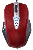 Perixx MX-3000R Programmable Gaming Laser Mouse - Avago 8200dpi Laser Sensor - 3D Red Painting - Omron Micro Switches - 8 Programmable Button - Weight Tuning Cartridge - Ultra Polling 125-1000HZ
