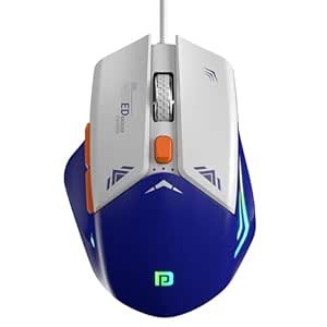 Portronics Vader Wired Gaming Mouse with 6 Buttons, Thumb Support, Adjustable DPI (6400 Max), RGB Light Effects, Ergonomic Design, 1.5 m Long USB Cable for Laptop & PC (Blue)