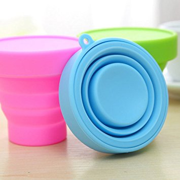 YOFAN 3-Pack Collapsible Folding Silicone Cup for Camping Travel , Also for Pets or In Cars