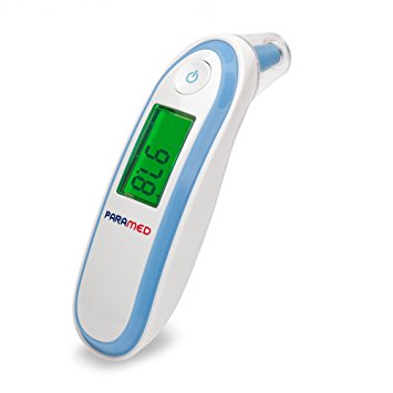 Instant Read Digital Forehead and Ear Thermometer by Paramed – Medical Baby Temperature Measuring Equipment – Dual Mode with Fever Alarm – Clinically Calibrated – Safe for All Ages