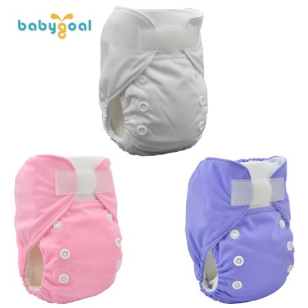 Babygoal Baby Pocket Newborn for Less Than 12pounds Velcro Cloth Diaper Nappy 3pcs   3 Inserts 3vb12