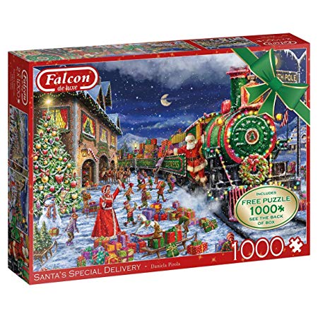 Jumbo 11268 Falcon De Luxe Santa's Special Delivery 2x1000-Piece Jigsaw Puzzle Box Set