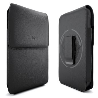 CellBee Leather Pouch Carrying Case with Belt Clip Loops Holster for Apple Iphone 5, 5s, 5c - Vertical Black