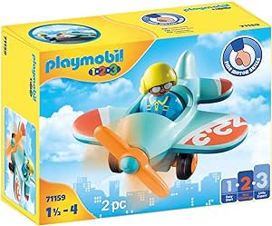 Playmobil 71159 1.2.3 Aeroplane, Fun Imaginative Role-Play, PlaySets Suitable for Children Ages 4