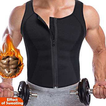 CROSS1946 Men Waist Trainer Vest Hot Neoprene Corset for Weightloss Zipper Sauna Tank Top Mesh Workout Shirt