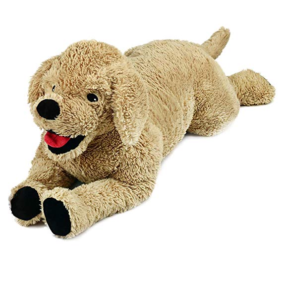 LotFancy 27in Dog Stuffed Animals Plush, Soft Cute Cuddly Golden Retriever Plush Toy, Large Stuffed Dog, Gifts for Kids, Pets, Beige