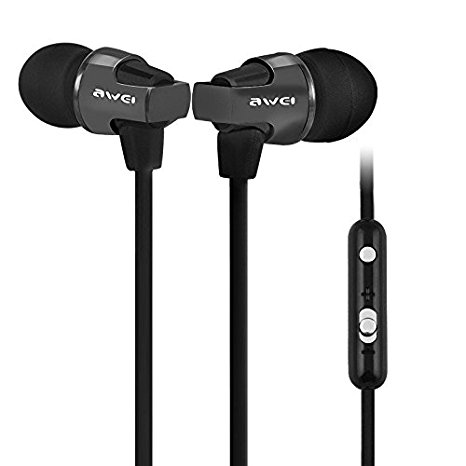 Headphones, Premium In Ear Noise Isolating Earbuds with Mic Stereo & Volume Control Earphones for iPhone iPod iPad Android Smartphone MP3/4 Players (Black)