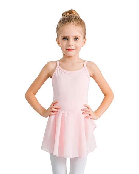STELLE Girl's Cotton Camisole Dress Leotard for Dance, Gymnastics and Ballet(Toddler/Little Girl/Big Girl)