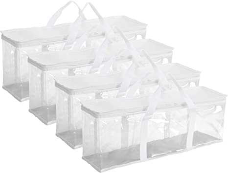 Fasmov White DVD Storage Bags Hold up to 160 DVDs (40 Each Bag), Set of 4