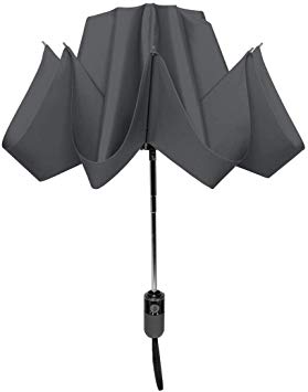 ShedRain UnbelievaBrella Reverse Compact Umbrella:Charcoal Grey