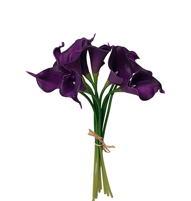 10pc set Real Touch calla lily-Feels just like real (Purple)