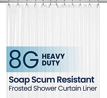 LiBa Frosted Shower Curtain, PEVA 8G Waterproof Wet Room Bathroom Heavy Duty Shower Curtain, Anti Mould Mildew Resistant, Washable and Easy Dry, 183 x 183cm( 72 x 72 inch )
