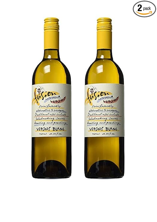 Fusion Napa Valley Verjus Blanc: Juice of Unripe Grapes, 25.35 fl.Ounce (750 ml) (2 Pack)