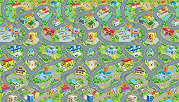 Happyville Smart Mat by PlaSmart - Multi-purpose Play Mat, 78" x 46" Giant Play Surface, Road/Cars Floor Mat , Washable EVA foam, Ages 0 and Up - EVA-PLA