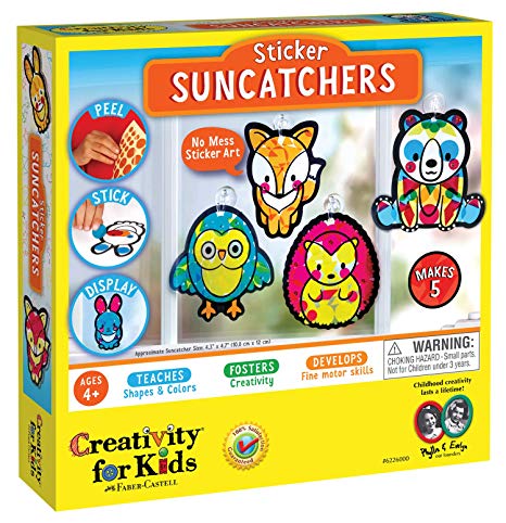 Creativity for Kids Sticker Suncatchers - Make Your Own Animal Sun Catcher Kit for Kids