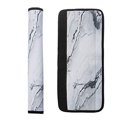 Cosmos 1 Pair Neoprene Kitchen Appliance Refrigerator Handle Covers, Door Handle Covers, 13-1/2" Length (White Marble Pattern)