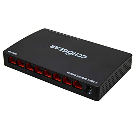 Echogear 8 Port Gigabit Ethernet Switch - Plug & Play Unmanaged Switch with Auto-Negotiation, Full Duplex Control, Auto MDI/MDI-X - Expand Your Network with 8 10/100/1000 Ethernet Ports