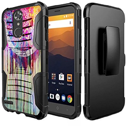 Galaxy Note 8 Holster Case, Hybrid 2-Layer Shock Proof Rugged Heavy Duty Armor Holster Kickstand Case by URAKKI - Galaxy Note 8 8th Gen (2017) [Colorful Dream Catcher Painting] Case