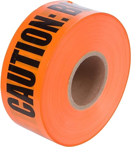 Morris Products Underground Electrical Caution Tape – 3-inch Width - Detectable from 12-18 Inch Depths – Orange, Black – Printed with Caution Buried Fiber Optic Line Below – 1,000 ft. Length