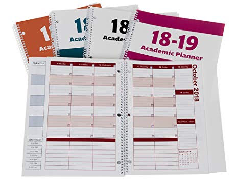 2018-2019 Academic Planner, A Tool for Time Management, Best Weekly & Monthly Student Planner for Keeping Students On Track, On Task, On Time, Size 8.5x11, White, Family Choice Award Winner