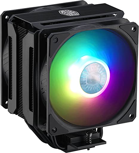 Cooler Master MasterAir MA612 Stealth ARGB CPU Air Cooler - Push-Pull SickleFlow 120 V2 ARGB Fans, 6 Heat Pipe Array, Unlimited RAM Clearance, Controller Included - Universal Socket Compatibility