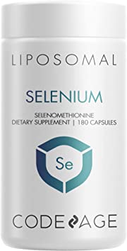 Codeage Liposomal Selenium Supplement, 6-Month Supply, Mineral Cofactor Selenomethionine Daily Pills, Phospholipids from Non-GMO Sunflower Oil & Lecithin, Liposomal Delivery, Vegan, 180 Capsules